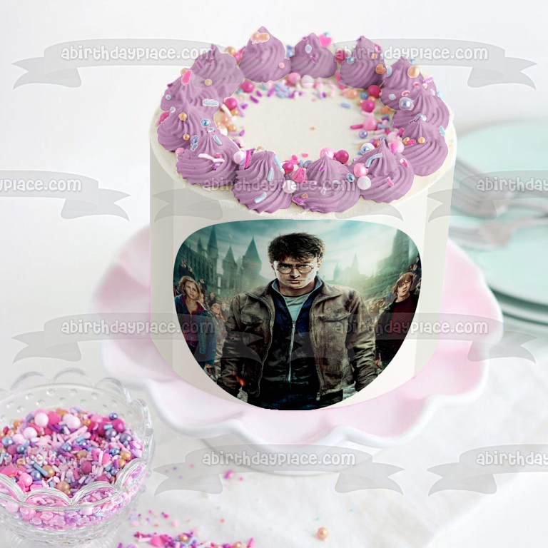Harry Potter y las Reliquias de la Muerte Hermione Granger Ron Weasley Imagen comestible para decoración de tarta ABPID11875