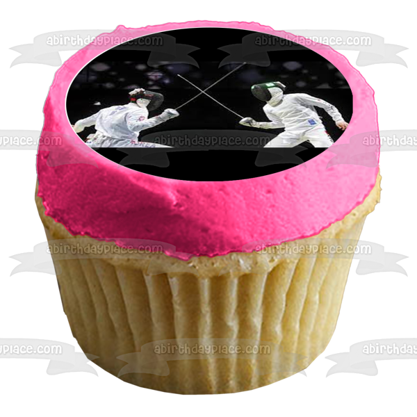Fencing Action Saber Fight Edible Cupcake Topper Images ABPID55939