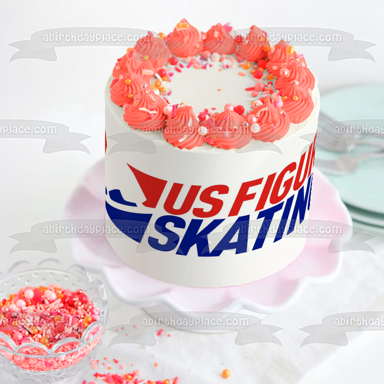 Us Figure Skating Logo Edible Cake Topper Image ABPID55960