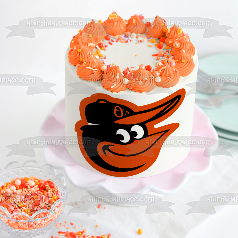 MLB Baltimore Orioles Team Logo Edible Cake Topper Image ABPID55965