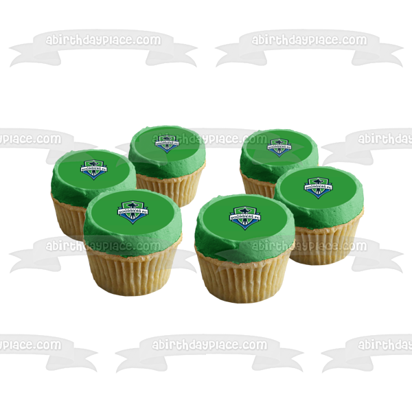 Mls Seattle Sounders FC Logo with Space Needle Edible Cake Topper Image ABPID55896
