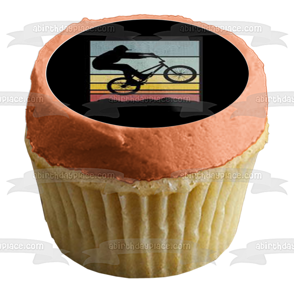 Vintage Dirt Bike Racing Rough Terrain Edible Cupcake Topper Images ABPID56004