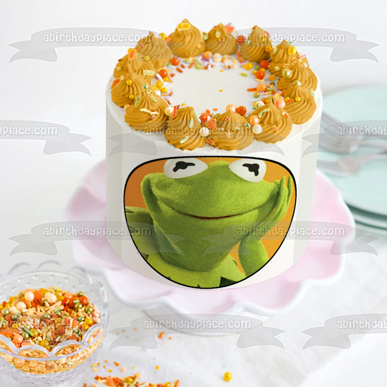 The Muppets Disney Kermit the Frog Edible Cake Topper Image ABPID12004