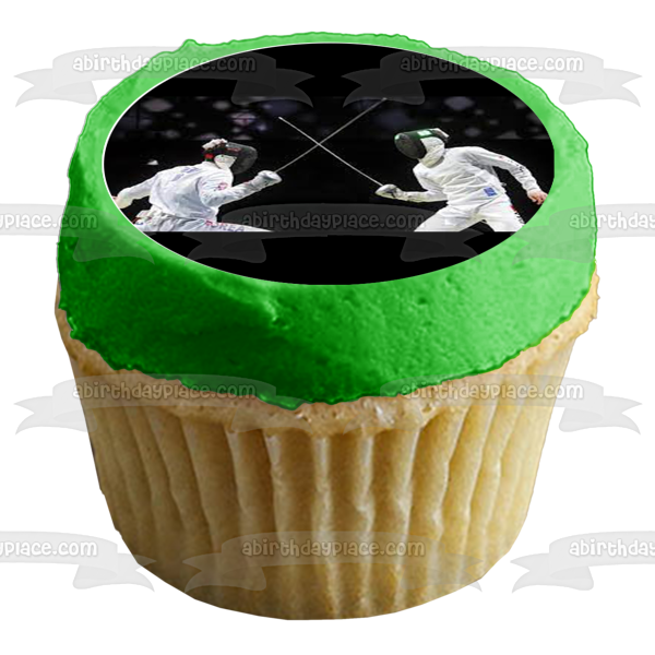Fencing Action Saber Fight Edible Cupcake Topper Images ABPID56010