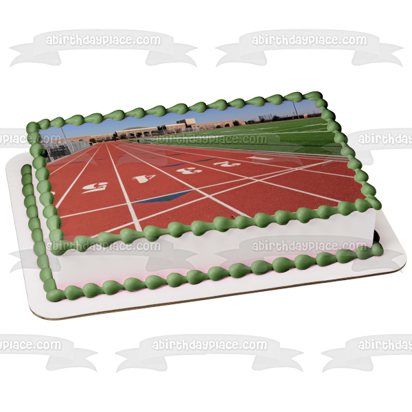 Track and Field Running Track Edible Cake Topper Image ABPID56020 A