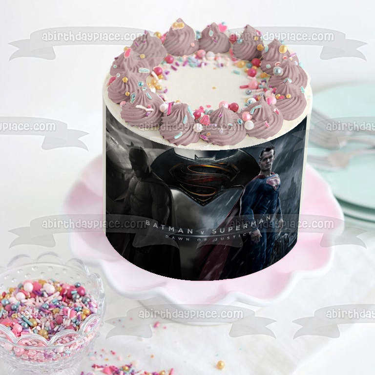 Batman Vs. Superman: Dawn of Justice Edible Cake Topper Image ABPID56038