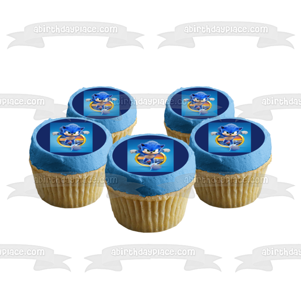 Sonic the Hedgehog 2 Gold Rings Edible Cake Topper Image ABPID56048