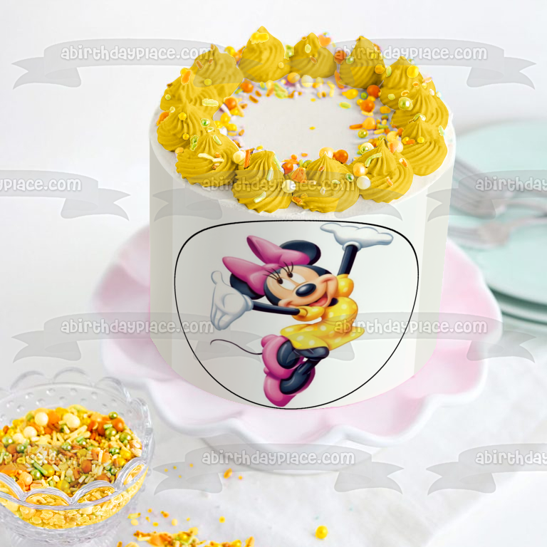 Walt Disney Minnie Mouse Jumping Edible Cake Topper Image ABPID12857