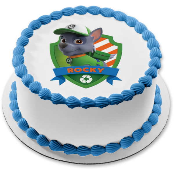 Paw Patrol Rocky Edible Cake Topper Image ABPID12684 โ A Birthday