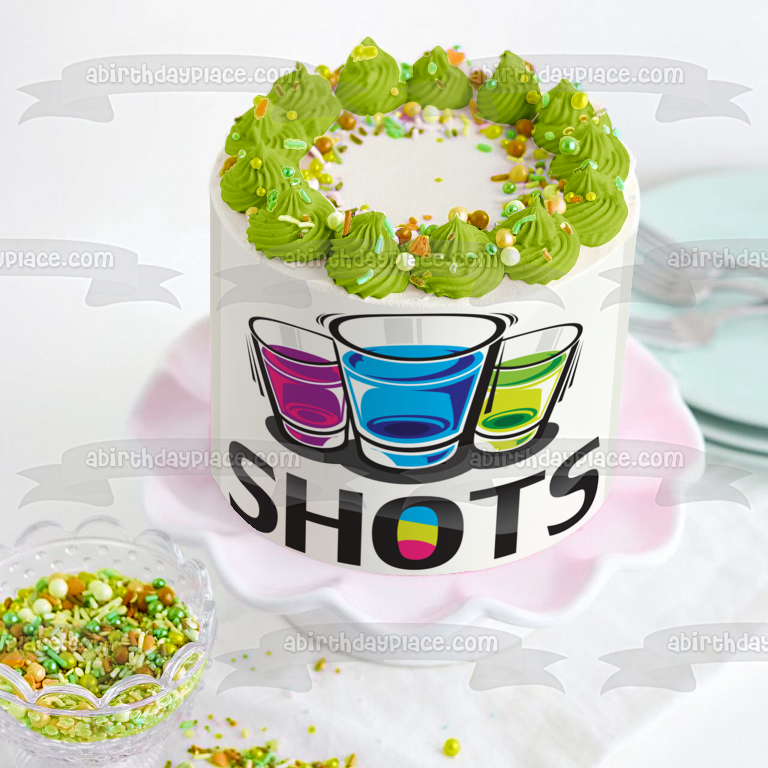 Imagen de adorno comestible para pastel con ilustración de tomas coloridas ABPID56156