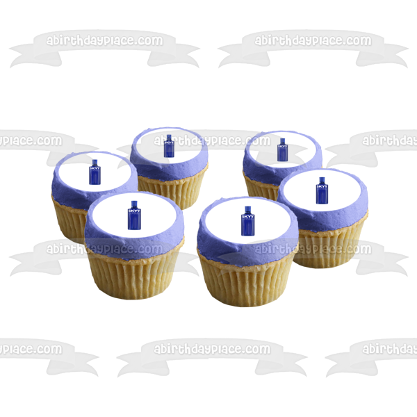 Skyy Vodka Blue Bottle Edible Cake Topper Image ABPID56061