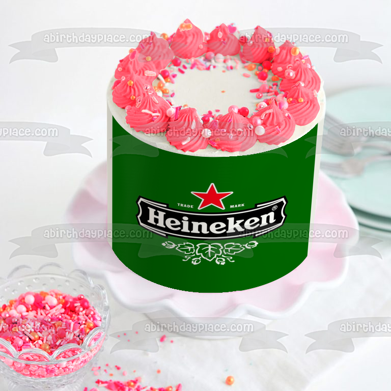 Heineken Beer Logo Edible Cake Topper Image ABPID56064