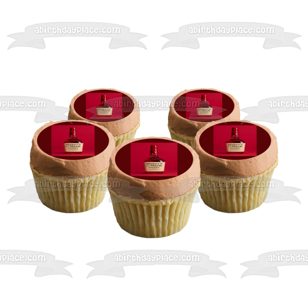 Imagen comestible para decoración de tartas con botella de whisky Maker's Mark ABPID56167