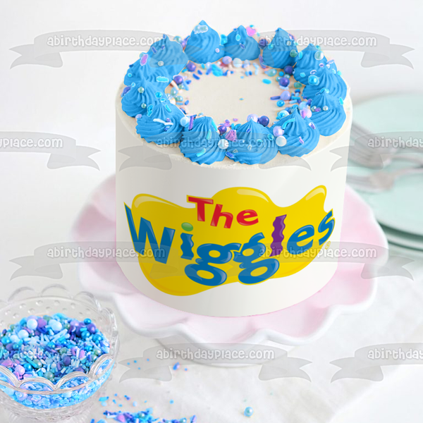 The Wiggles Logo Yellow Background Edible Cake Topper Image ABPID12748