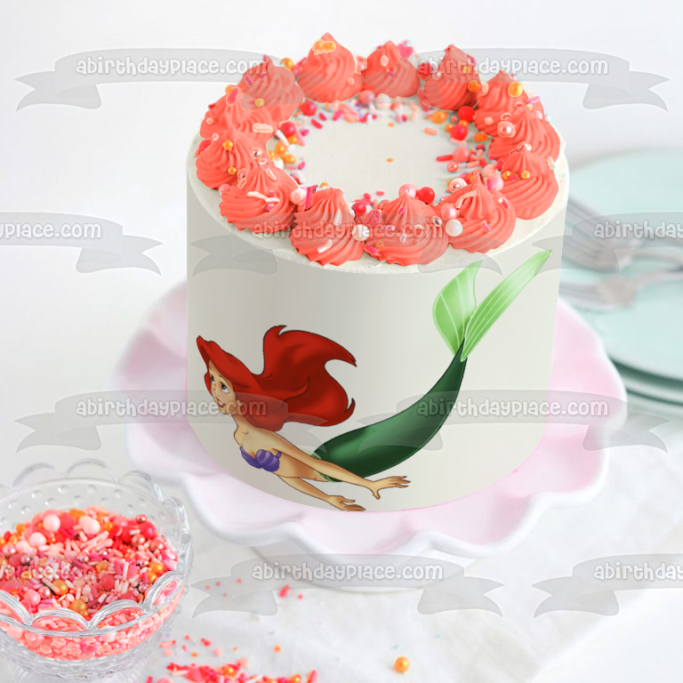 Imagen comestible para tarta de Disney La Sirenita Ariel nadando ABPID12771