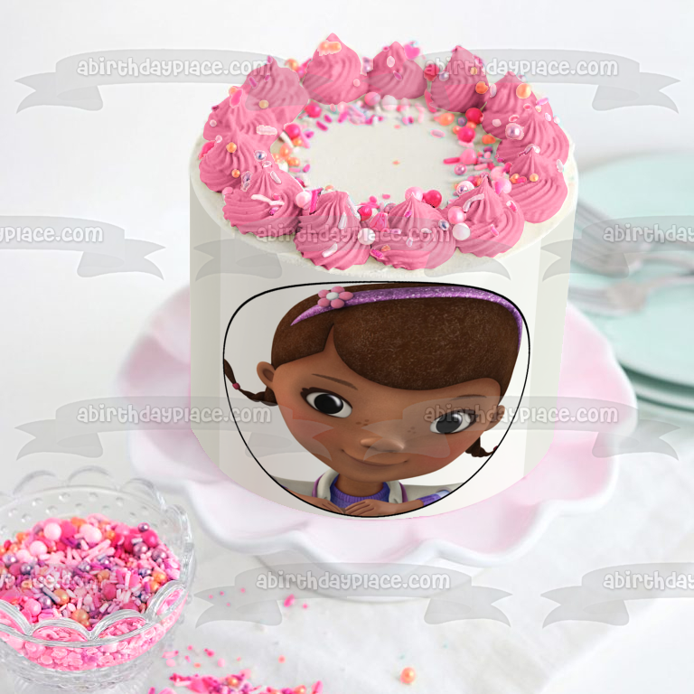 Imagen de la cara de Doc McStuffins, decoración comestible para tarta, imagen ABPID12779