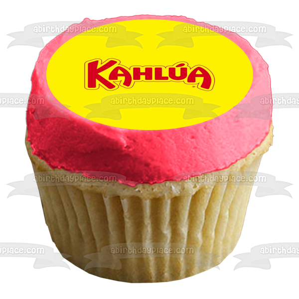 Kahlua Logo Yellow Background Edible Cake Topper Image ABPID56095