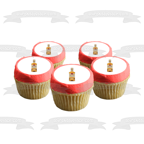 Bacardi Gold Rum Bottle Edible Cake Topper Image ABPID56105