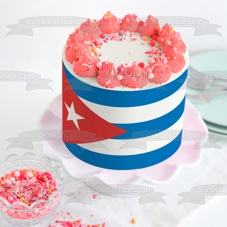 Flag of the Czech Republic Red White Blue Edible Cake Topper Image ABPID13371