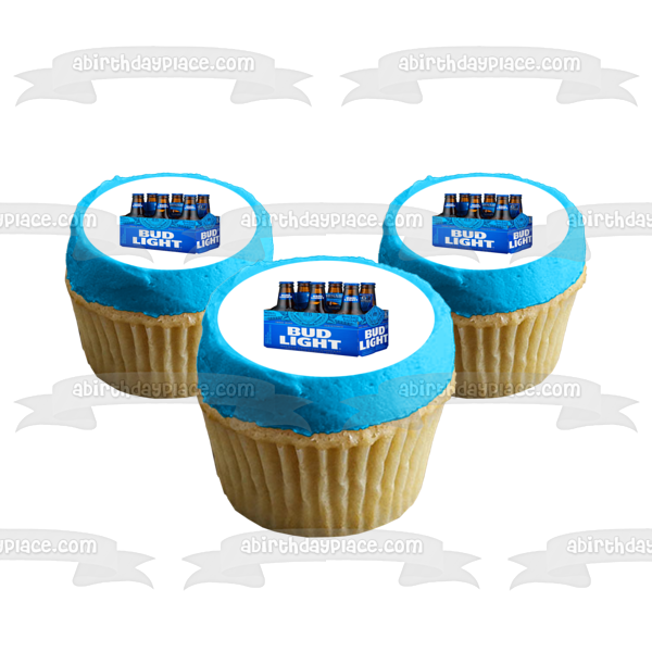Bud Light 6 Pack of Bottles Edible Cake Topper Image ABPID56223