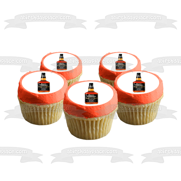 Evan Williams Bourbon Whiskey Bottle Edible Cake Topper Image ABPID56226