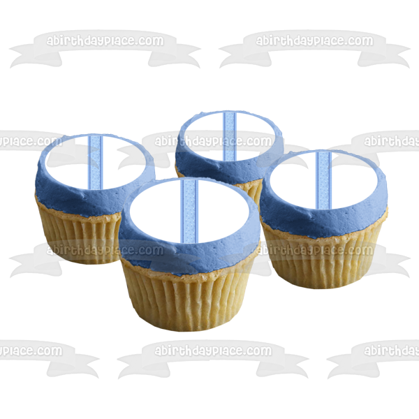 Baby Shower It's a Boy Stars Blue Stripes Edible Cake Topper Image ABPID13403