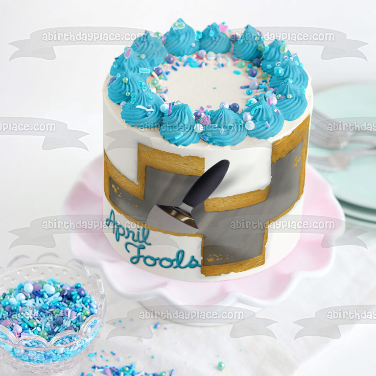 April Fools Day Edible Cake Topper Image ABPID13424