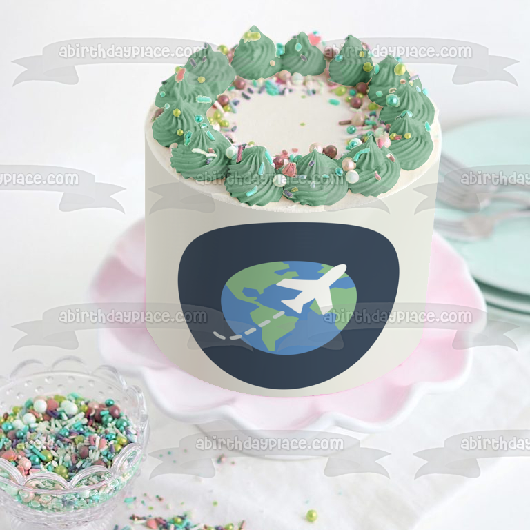 Imagen comestible para tarta con diseño de nave espacial de viaje espacial ABPID15005