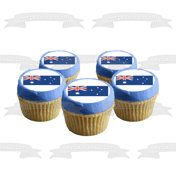 Flag of Australia Red White Blue Edible Cake Topper Image ABPID13505