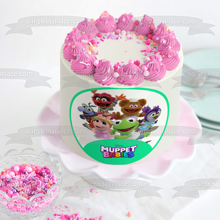 Disney Muppet Babies Kermit Miss Piggy Gonzo Fozzy Bear Animal Verano Edible Cake Topper Imagen ABPID21744