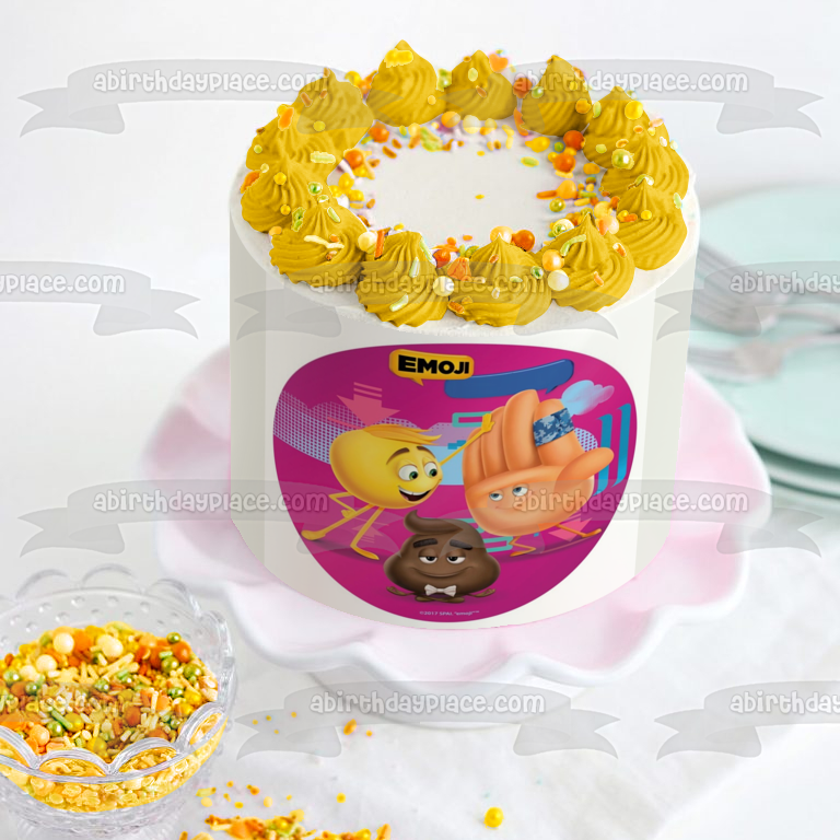 Emoji High Five Pou Smiley Face Edible Cake Topper Image ABPID22030