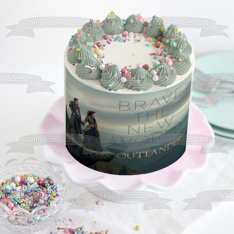 Outlander Claire Frasier Jamie Frasier Mountaintop Edible Cake Topper Image ABPID21845