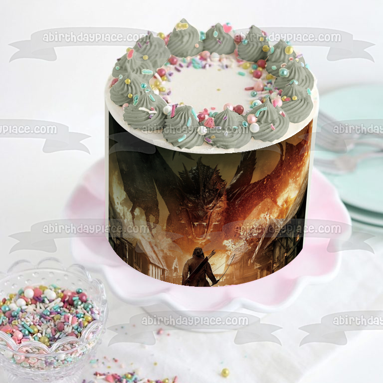El Hobbit La Batalla de los Cinco Ejércitos Smaug Imagen comestible para decoración de tarta ABPID22134