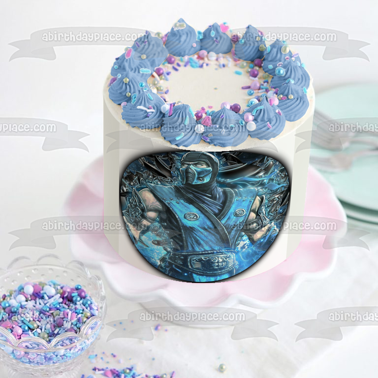 Mortal Kombat Sub-Zero Edible Cake Topper Image ABPID21919