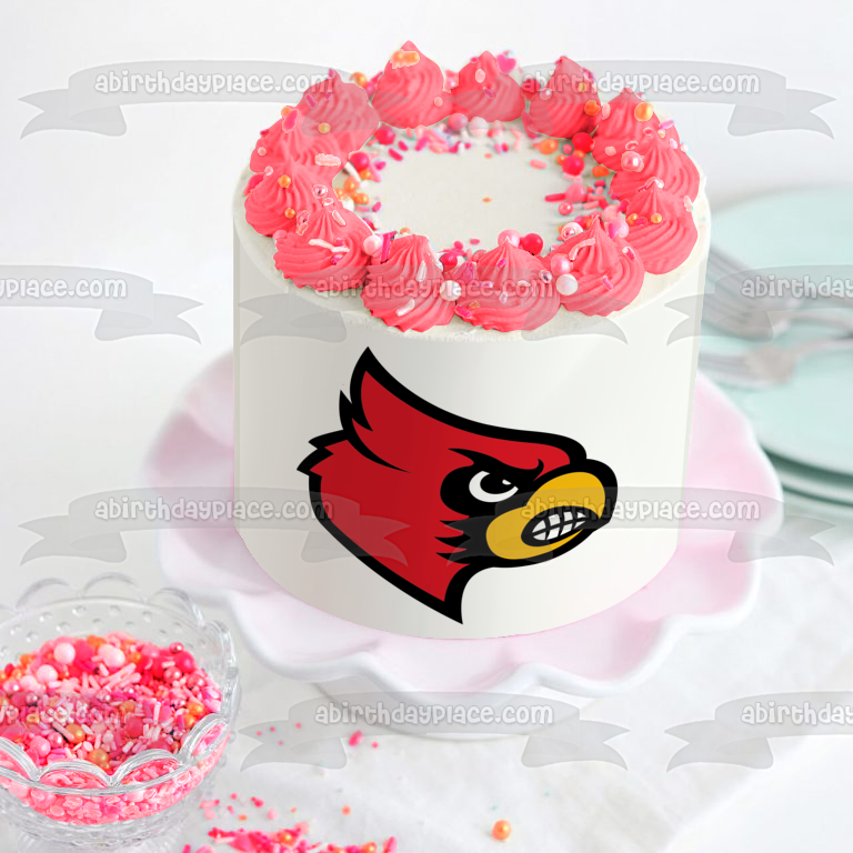 Imagen comestible para tarta con logotipo del Cardenal de la Universidad de Louisville NCAA ABPID24170