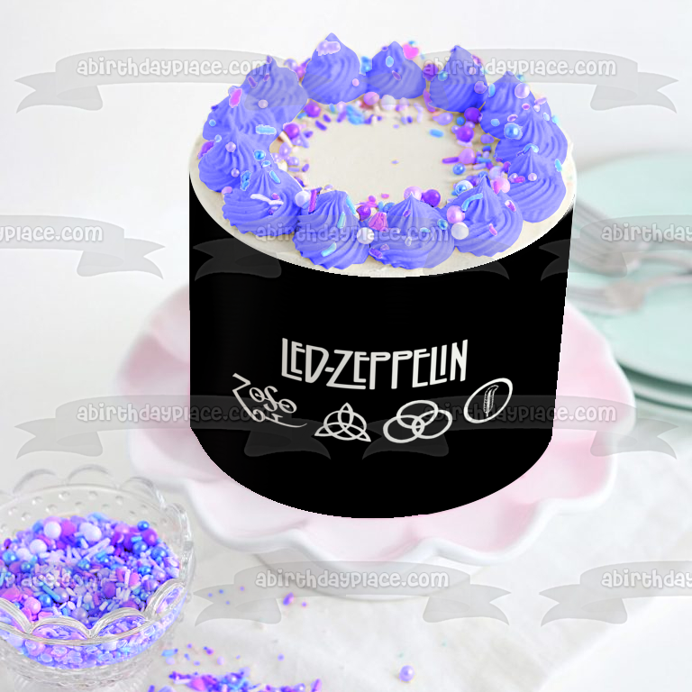Imagen de decoración comestible para tarta con portada del álbum Planet Rock de Led Zeppelin ABPID26853