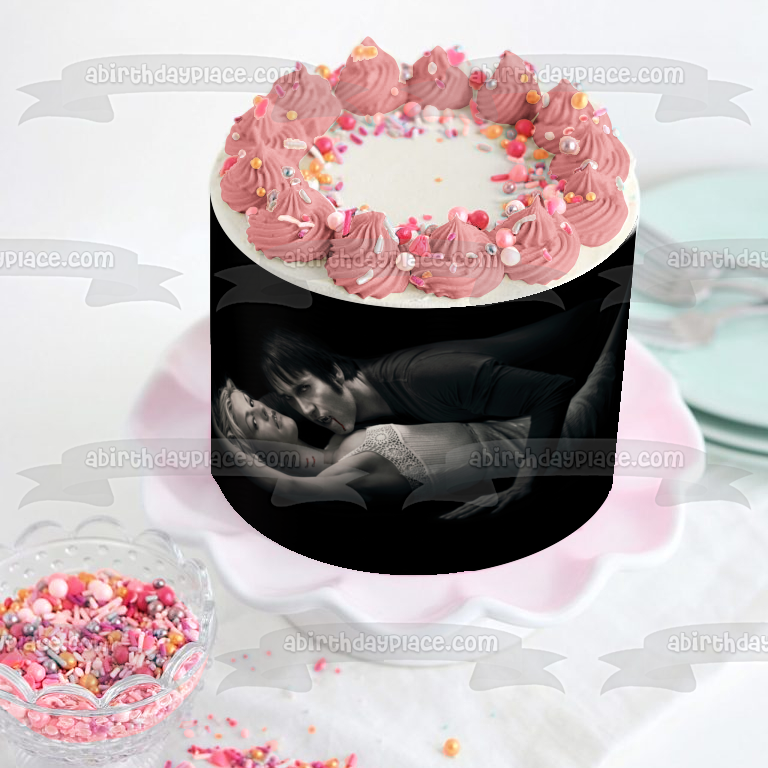 True Blood Sookie Stackhouse Bill Compton Imagen comestible para decoración de tarta en blanco y negro ABPID27002