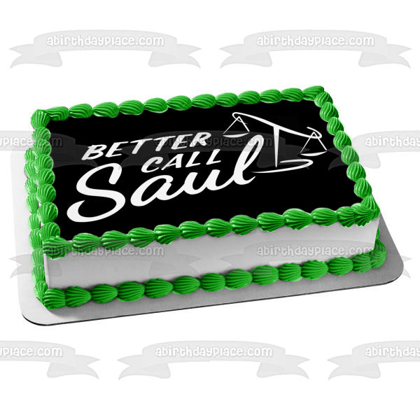Better Call Saul Scales of Justice - Adorno comestible para tarta en blanco y negro, imagen ABPID27065