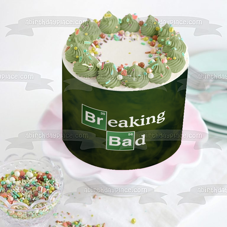 Breaking Bad Show Logo Fondo verde Imagen comestible para decoración de tarta ABPID27068