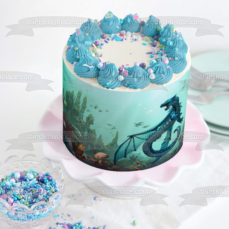 The Lost Heir Tsunami Wings of Fire Seawing Princess Edible Cake Topper Image ABPID56287