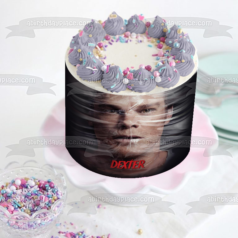 Imagen de adorno comestible para pastel de Dexter envuelto en plástico ABPID26988