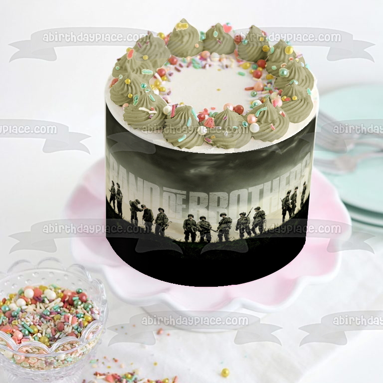 Imagen comestible para tarta con varios soldados de la banda de hermanos ABPID27115