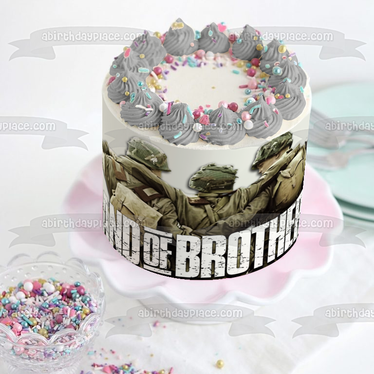 Imagen comestible para decoración de tarta con el logotipo de los soldados de Band of Brothers ABPID27119