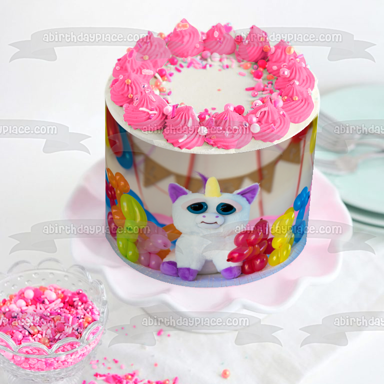 Feisty Glenda Glitterpoop Colorful Balloon Animals Edible Cake Topper Image ABPID27373