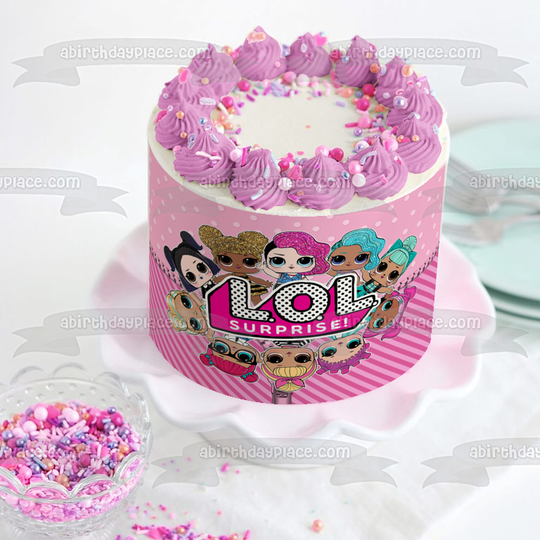 LOL Surprise Queen Bee Troublemaker Dusk Splash Queen V.R.Q.T. Luxe Sis Swing Edible Cake Topper Image ABPID27163