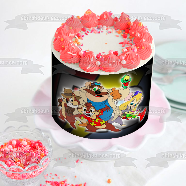 Chip N Dale Classic Cast Gadget Montgomery Jack Zipper Edible Cake Topper Image ABPID56289