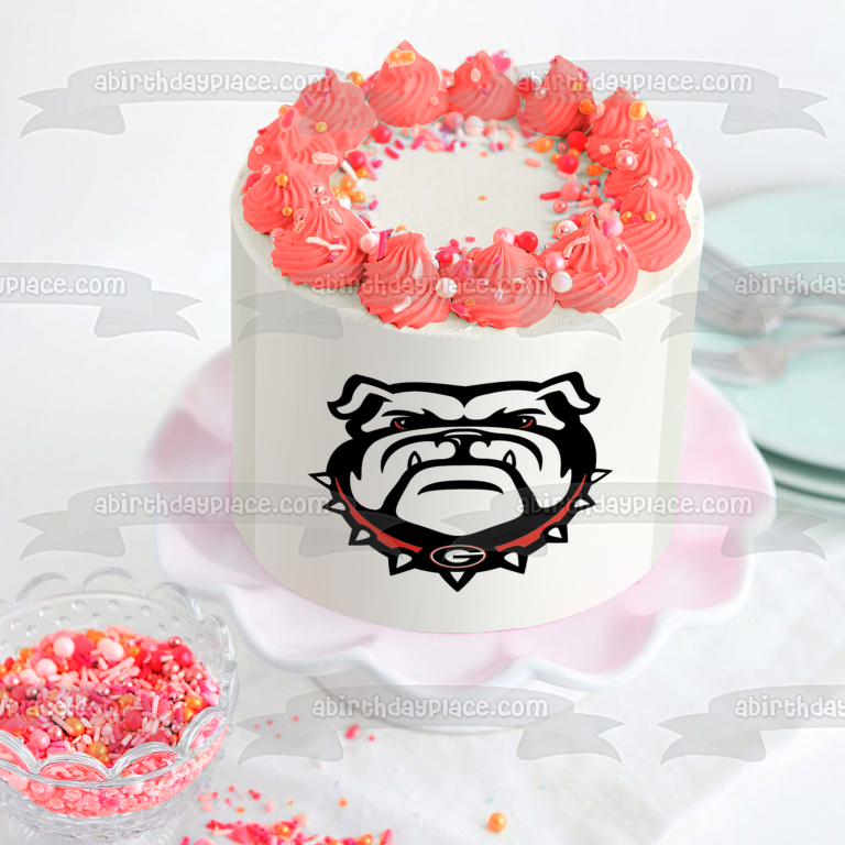 Georgia Bulldogs Logo NCAA Sports Edible Cake Topper Image ABPID27523