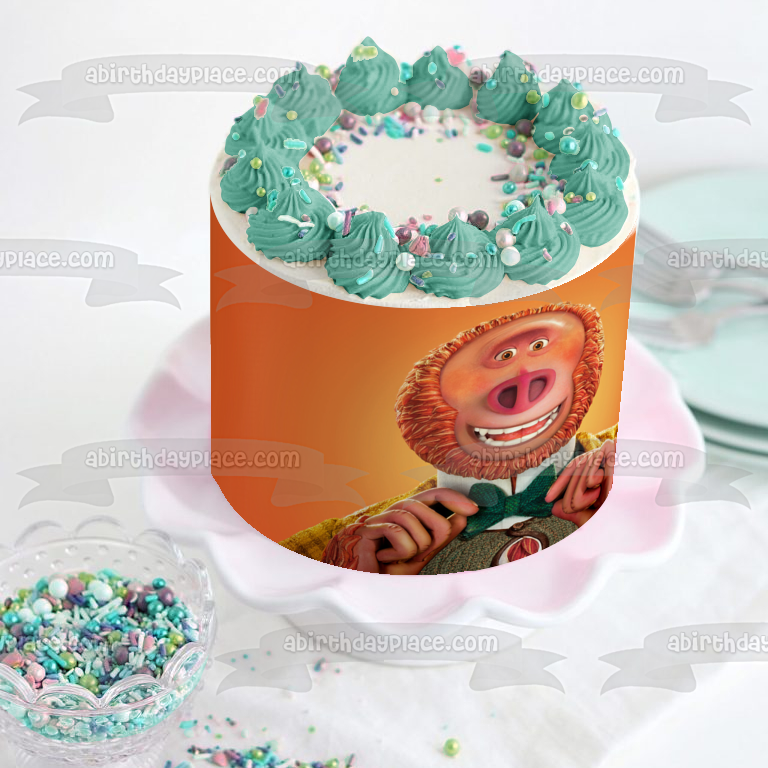 Missing Link Mr. Link Orange Background Edible Cake Topper Image ABPID27524