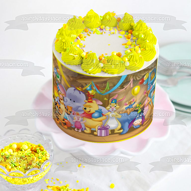Disney Winnie the Pooh Eeyore Piglet Tigger Kanga Roo Rabbit Heffalump Birthday Party Edible Cake Topper Image ABPID27533