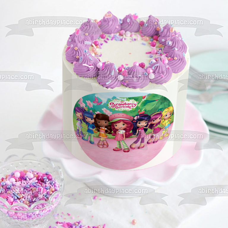 Strawberry Shortcake Blueberry Muffin Cherry Jam Lemon Meringue Orange Blossom Plum Pudding Raspberry Torte Edible Cake Topper Image ABPID27228